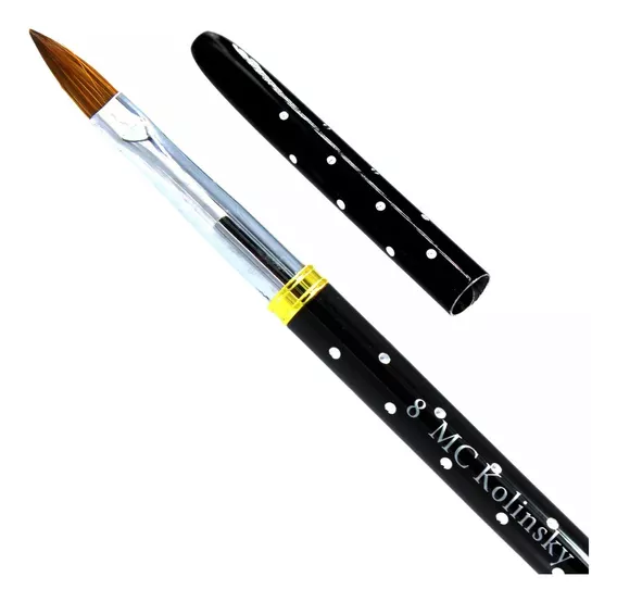 Mc Nails Black Rock Pincel Kolinsky Black #8 Manicure Uñas Acrílicas.